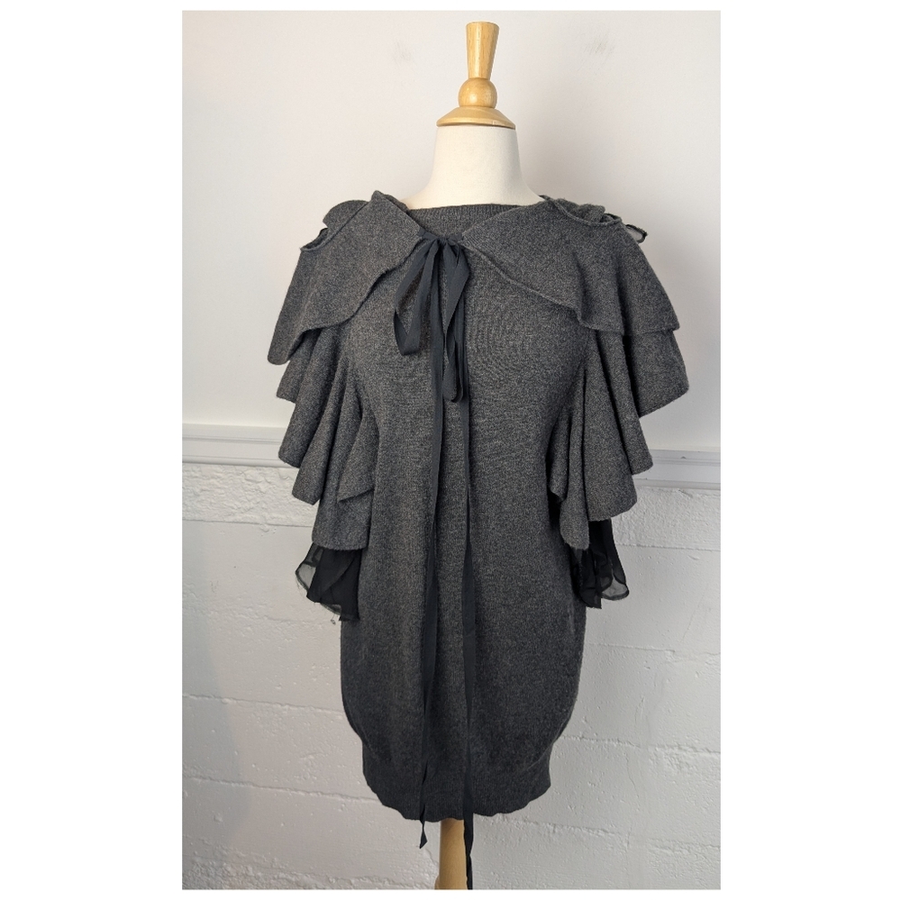 Sacai • Wool Ruffle Bow Sweater Dress